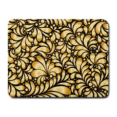 Damask-teardrop-gold-ornament-seamless-pattern Small Mousepad by Pakemis