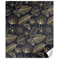 Elegant-pattern-with-golden-tropical-leaves Canvas 8  X 10  by Pakemis