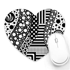 Black And White Heart Mousepad by gasi