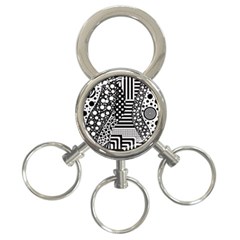 Black And White 3-ring Key Chain by gasi