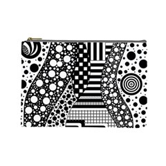 Black And White Cosmetic Bag (large) by gasi