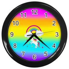 Unicorn Einhorn Licorne Wall Clock (black) by gasi