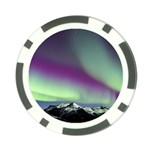 Aurora Stars Sky Mountains Snow Aurora Borealis Poker Chip Card Guard Front