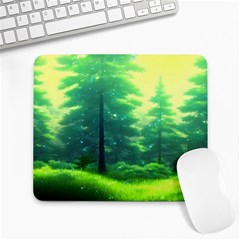 Anime Forrest Nature Fantasy Sunset Trees Woods Large Mousepad by Uceng