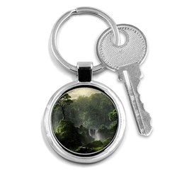 Waterfall River Fantasy Dream Planet Matte Key Chain (round) by Uceng