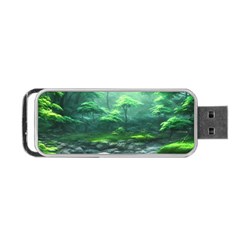 River Forest Woods Nature Rocks Japan Fantasy Portable Usb Flash (one Side) by Uceng