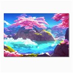 Fantasy Japan Mountains Cherry Blossoms Nature Postcards 5  x 7  (Pkg of 10) Front