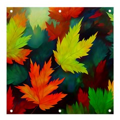 Leaves Foliage Autumn Nature Forest Fall Banner And Sign 4  X 4  by Uceng