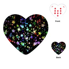 Christmas Star Gloss Lights Light Playing Cards Single Design (heart) by Uceng