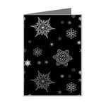 Christmas Snowflake Seamless Pattern With Tiled Falling Snow Mini Greeting Card Left