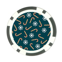 Christmas Seamless Pattern With Candies Snowflakes Poker Chip Card Guard (10 Pack) by Uceng