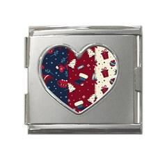 Flat Design Christmas Pattern Collection Art Mega Link Heart Italian Charm (18mm) by Uceng