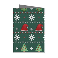 Beautiful Knitted Christmas Pattern Mini Greeting Cards (pkg Of 8) by Uceng