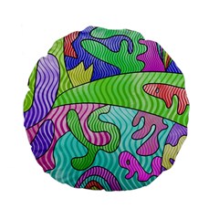 Colorful Stylish Design Standard 15  Premium Flano Round Cushions by gasi