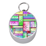 Colorful pattern Mini Silver Compasses Front