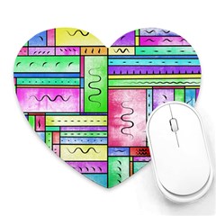 Colorful Pattern Heart Mousepad by gasi