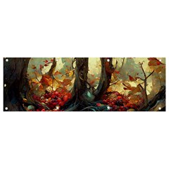 Abstract Texture Forest Trees Fruits Nature Leaves Banner And Sign 9  X 3  by Pakemis