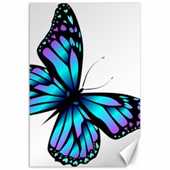 Blue And Pink Butterfly Illustration, Monarch Butterfly Cartoon Blue, Cartoon Blue Butterfly Free Pn Canvas 20  X 30  by asedoi