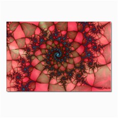 Fractals Abstract Art Red Spiral Postcard 4 x 6  (pkg Of 10) by Ravend