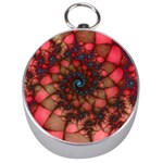 Fractals Abstract Art Red Spiral Silver Compasses Front