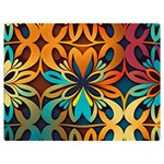 Orange, turquoise and blue pattern  One Side Premium Plush Fleece Blanket (Extra Small) 40 x30  Blanket Front