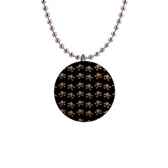 Dancing Clowns Black 1  Button Necklace by TetiBright