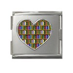 Books On A Shelf Mega Link Heart Italian Charm (18mm) Front