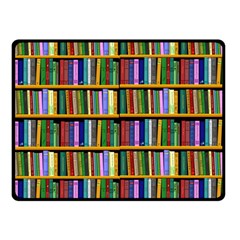 Books On A Shelf One Side Fleece Blanket (small) by TetiBright