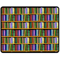 Books On A Shelf Fleece Blanket (medium) by TetiBright