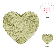 Vintage Mapa Mundi  Playing Cards Single Design (heart) by ConteMonfrey