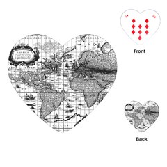 Antique Mapa Mundi Revisited Playing Cards Single Design (heart) by ConteMonfrey