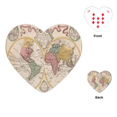 Mapa Mundi 1775 Playing Cards Single Design (heart) by ConteMonfrey