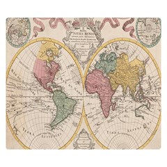 Mapa Mundi 1775 One Side Premium Plush Fleece Blanket (small) by ConteMonfrey