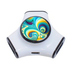 Waves Ocean Sea Abstract Whimsical 3-port Usb Hub by Jancukart