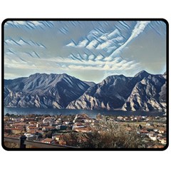 Lake In Italy One Side Fleece Blanket (medium) by ConteMonfrey