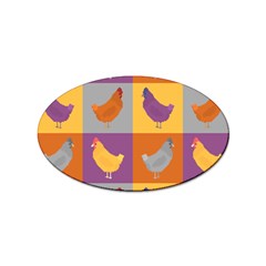 Chickens Pixel Pattern - Version 1a Sticker Oval (100 Pack) by wagnerps