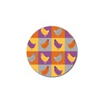 Chickens Pixel Pattern - Version 1a Golf Ball Marker Front