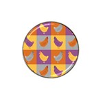 Chickens Pixel Pattern - Version 1a Hat Clip Ball Marker (4 pack) Front