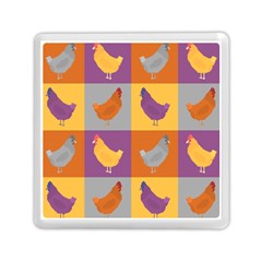 Chickens Pixel Pattern - Version 1a Memory Card Reader (square) by wagnerps