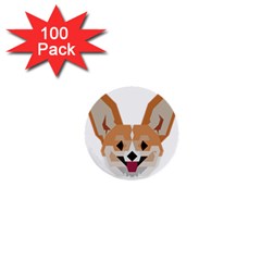 Cardigan Corgi Face 1  Mini Buttons (100 Pack)  by wagnerps