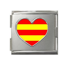 Aust Agder Flag Mega Link Heart Italian Charm (18mm) by tony4urban