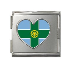 Derbyshire Flag Mega Link Heart Italian Charm (18mm) by tony4urban