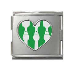 Hedmark Flag Mega Link Heart Italian Charm (18mm) by tony4urban