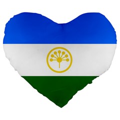 Bashkortostan Flag Large 19  Premium Flano Heart Shape Cushions by tony4urban