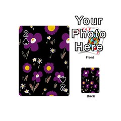 Daisy Chain Purple Playing Cards 54 Designs (mini) by Mazipoodles