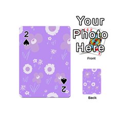 Daisy Flowers Lilac White Lavender Purple Playing Cards 54 Designs (mini) by Mazipoodles