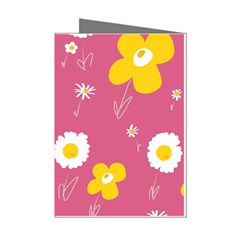 Daisy Flowers Yellow White Dusty Dark Blush Pink Mini Greeting Cards (pkg Of 8) by Mazipoodles