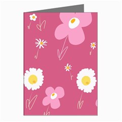 Daisy Flowers Pink White Yellow Dusty Pink Greeting Cards (pkg Of 8) by Mazipoodles