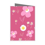 Daisy Flowers Pink White Yellow Dusty Pink Mini Greeting Card Right