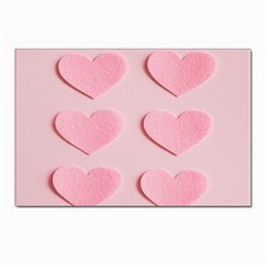 Valentine Day Heart Pattern Pink Postcards 5  X 7  (pkg Of 10) by artworkshop